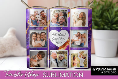 Photo Tumbler Wrap, Marble Family Frame Tumbler Sublimation Sublimation OrangeBrushStudio 