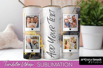 Photo Tumbler Wrap, Marble Family Frame Tumbler Sublimation Sublimation OrangeBrushStudio 