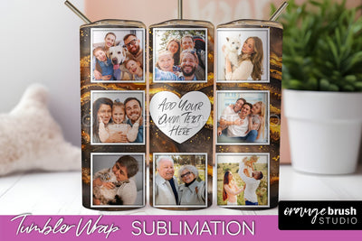 Photo Tumbler Wrap, Marble Family Frame Tumbler Sublimation Sublimation OrangeBrushStudio 