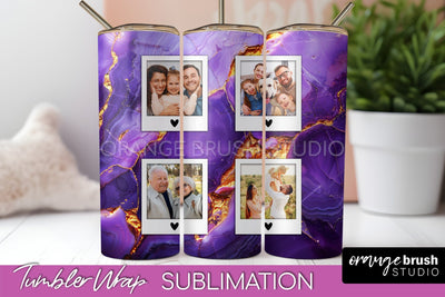 Photo Tumbler Wrap, Marble Family Frame Tumbler Sublimation Sublimation OrangeBrushStudio 