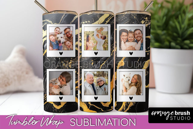Photo Tumbler Wrap, Marble Family Frame Tumbler Sublimation Sublimation OrangeBrushStudio 