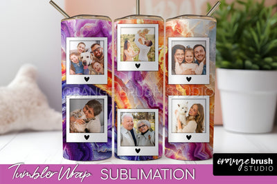 Photo Tumbler Wrap, Marble Family Frame Tumbler Sublimation Sublimation OrangeBrushStudio 