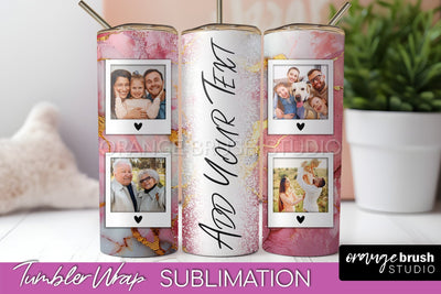 Photo Tumbler Wrap, Marble Family Frame Tumbler Sublimation Sublimation OrangeBrushStudio 