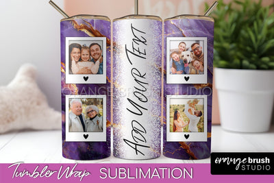 Photo Tumbler Wrap, Marble Family Frame Tumbler Sublimation Sublimation OrangeBrushStudio 