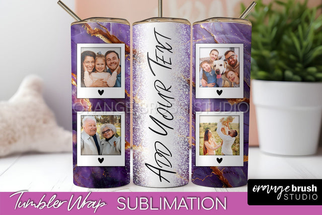 Photo Tumbler Wrap, Marble Family Frame Tumbler Sublimation Sublimation OrangeBrushStudio 