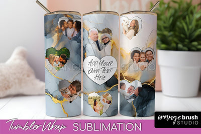 Photo Tumbler Wrap, Marble Family Frame Tumbler Sublimation Sublimation OrangeBrushStudio 
