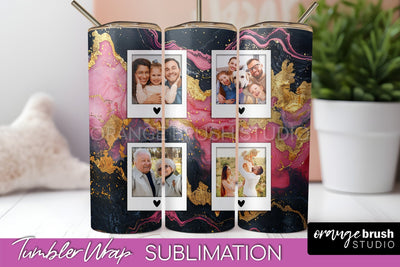 Photo Tumbler Wrap, Marble Family Frame Tumbler Sublimation Sublimation OrangeBrushStudio 