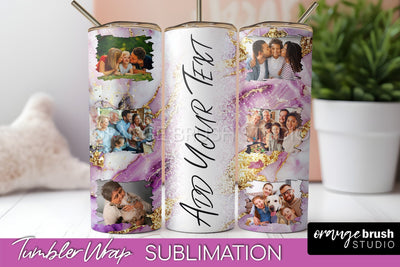 Photo Tumbler Wrap, Marble Family Frame Tumbler Sublimation Sublimation OrangeBrushStudio 