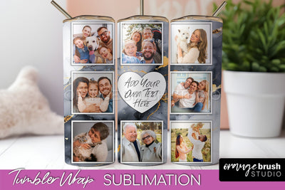Photo Tumbler Wrap, Marble Family Frame Tumbler Sublimation Sublimation OrangeBrushStudio 