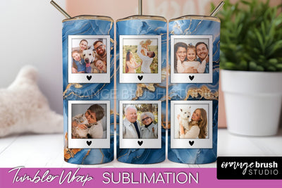 Photo Tumbler Wrap, Marble Family Frame Tumbler Sublimation Sublimation OrangeBrushStudio 