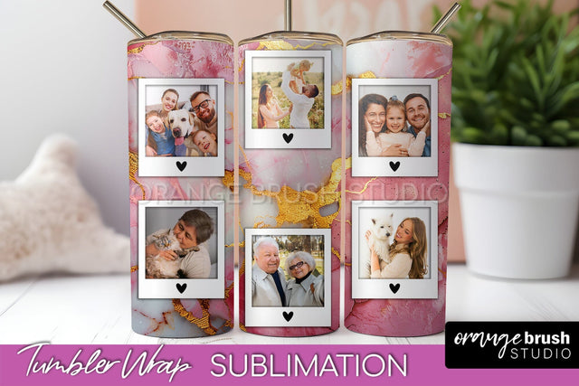 Photo Tumbler Wrap, Marble Family Frame Tumbler Sublimation Sublimation OrangeBrushStudio 
