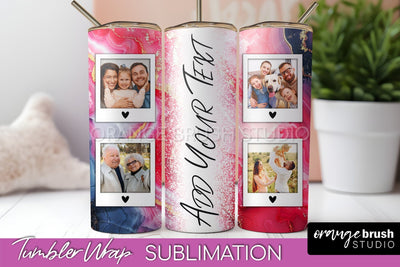Photo Tumbler Wrap, Marble Family Frame Tumbler Sublimation Sublimation OrangeBrushStudio 