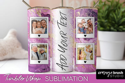 Photo Tumbler Wrap, Marble Family Frame Tumbler Sublimation Sublimation OrangeBrushStudio 