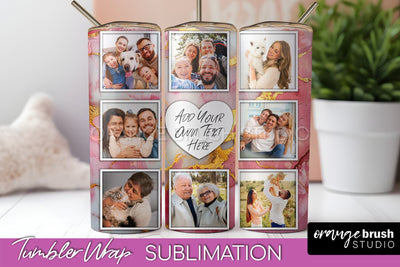 Photo Tumbler Wrap, Marble Family Frame Tumbler Sublimation Sublimation OrangeBrushStudio 