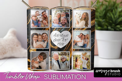 Photo Tumbler Wrap, Marble Family Frame Tumbler Sublimation Sublimation OrangeBrushStudio 