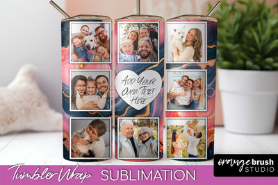 Photo Tumbler Wrap, Marble Family Frame Tumbler Sublimation Sublimation OrangeBrushStudio 