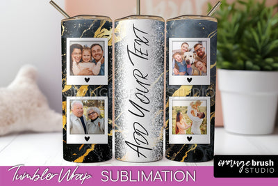 Photo Tumbler Wrap, Marble Family Frame Tumbler Sublimation Sublimation OrangeBrushStudio 