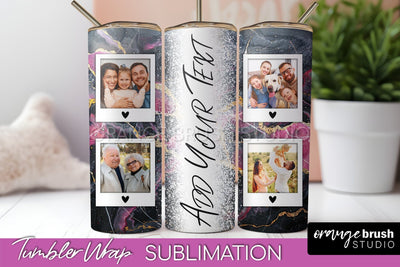 Photo Tumbler Wrap, Marble Family Frame Tumbler Sublimation Sublimation OrangeBrushStudio 