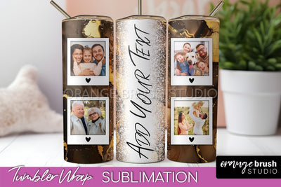 Photo Tumbler Wrap, Marble Family Frame Tumbler Sublimation Sublimation OrangeBrushStudio 