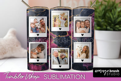 Photo Tumbler Wrap, Marble Family Frame Tumbler Sublimation Sublimation OrangeBrushStudio 