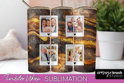 Photo Tumbler Wrap, Marble Family Frame Tumbler Sublimation Sublimation OrangeBrushStudio 