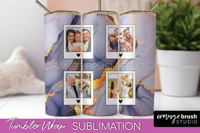 Photo Tumbler Wrap, Marble Family Frame Tumbler Sublimation Sublimation OrangeBrushStudio 