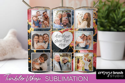 Photo Tumbler Wrap, Marble Family Frame Tumbler Sublimation Sublimation OrangeBrushStudio 