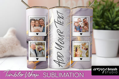 Photo Tumbler Wrap, Marble Family Frame Tumbler Sublimation Sublimation OrangeBrushStudio 