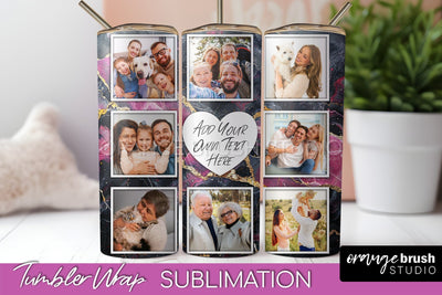 Photo Tumbler Wrap, Marble Family Frame Tumbler Sublimation Sublimation OrangeBrushStudio 