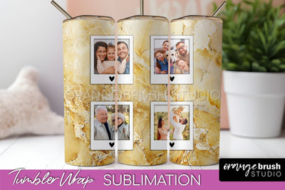 Photo Tumbler Wrap, Marble Family Frame Tumbler Sublimation Sublimation OrangeBrushStudio 