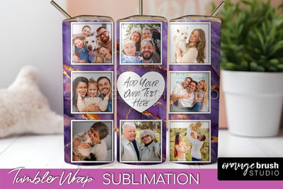Photo Tumbler Wrap, Marble Family Frame Tumbler Sublimation Sublimation OrangeBrushStudio 