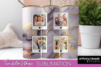 Photo Tumbler Wrap, Marble Family Frame Tumbler Sublimation Sublimation OrangeBrushStudio 