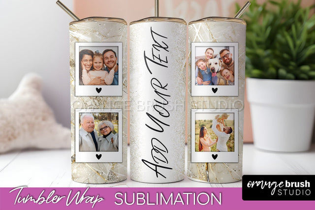 Photo Tumbler Wrap, Marble Family Frame Tumbler Sublimation Sublimation OrangeBrushStudio 