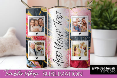 Photo Tumbler Wrap, Marble Family Frame Tumbler Sublimation Sublimation OrangeBrushStudio 
