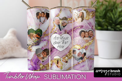 Photo Tumbler Wrap, Marble Family Frame Tumbler Sublimation Sublimation OrangeBrushStudio 