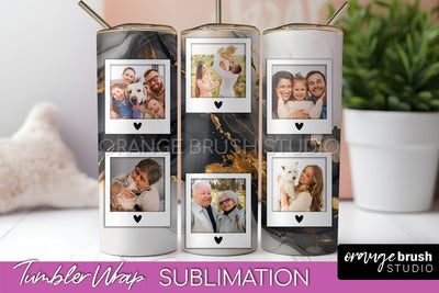 Photo Tumbler Wrap, Marble Family Frame Tumbler Sublimation Sublimation OrangeBrushStudio 