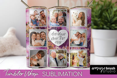 Photo Tumbler Wrap, Marble Family Frame Tumbler Sublimation Sublimation OrangeBrushStudio 