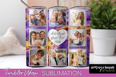 Photo Tumbler Wrap, Marble Family Frame Tumbler Sublimation Sublimation OrangeBrushStudio 