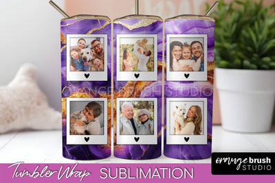 Photo Tumbler Wrap, Marble Family Frame Tumbler Sublimation Sublimation OrangeBrushStudio 