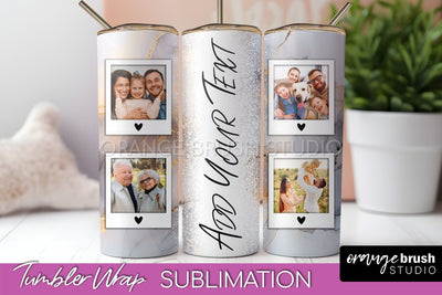 Photo Tumbler Wrap, Marble Family Frame Tumbler Sublimation Sublimation OrangeBrushStudio 