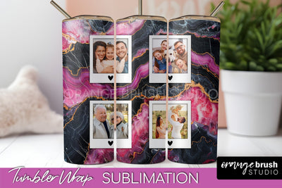 Photo Tumbler Wrap, Marble Family Frame Tumbler Sublimation Sublimation OrangeBrushStudio 