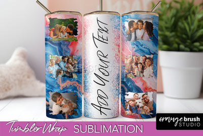 Photo Tumbler Wrap, Marble Family Frame Tumbler Sublimation Sublimation OrangeBrushStudio 