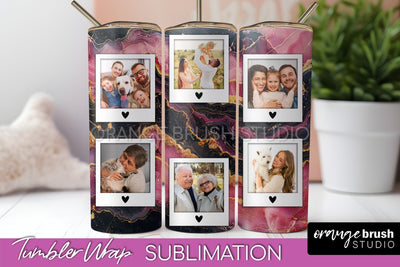 Photo Tumbler Wrap, Marble Family Frame Tumbler Sublimation Sublimation OrangeBrushStudio 