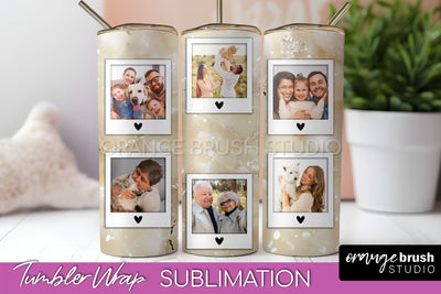 Photo Tumbler Wrap, Marble Family Frame Tumbler Sublimation Sublimation OrangeBrushStudio 