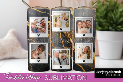 Photo Tumbler Wrap, Marble Family Frame Tumbler Sublimation Sublimation OrangeBrushStudio 