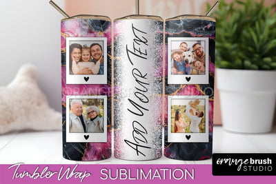Photo Tumbler Wrap, Marble Family Frame Tumbler Sublimation Sublimation OrangeBrushStudio 