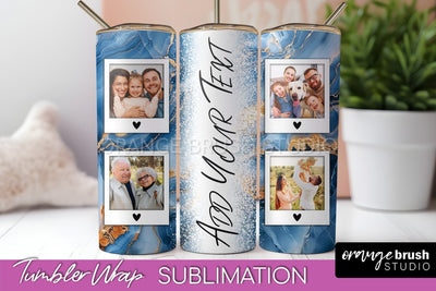 Photo Tumbler Wrap, Marble Family Frame Tumbler Sublimation Sublimation OrangeBrushStudio 