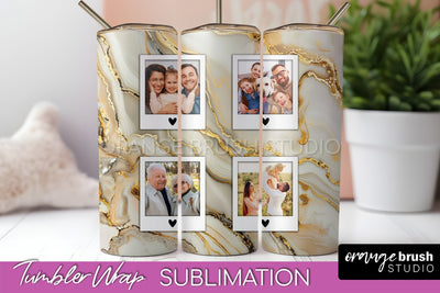 Photo Tumbler Wrap, Marble Family Frame Tumbler Sublimation Sublimation OrangeBrushStudio 