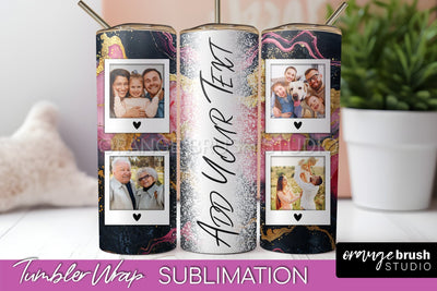 Photo Tumbler Wrap, Marble Family Frame Tumbler Sublimation Sublimation OrangeBrushStudio 
