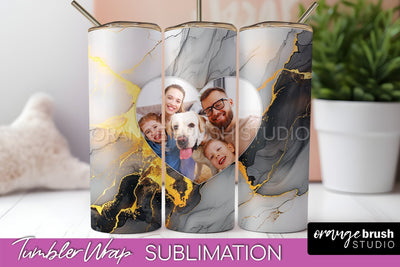 Photo Tumbler Wrap, Marble Family Frame Tumbler Sublimation Sublimation OrangeBrushStudio 